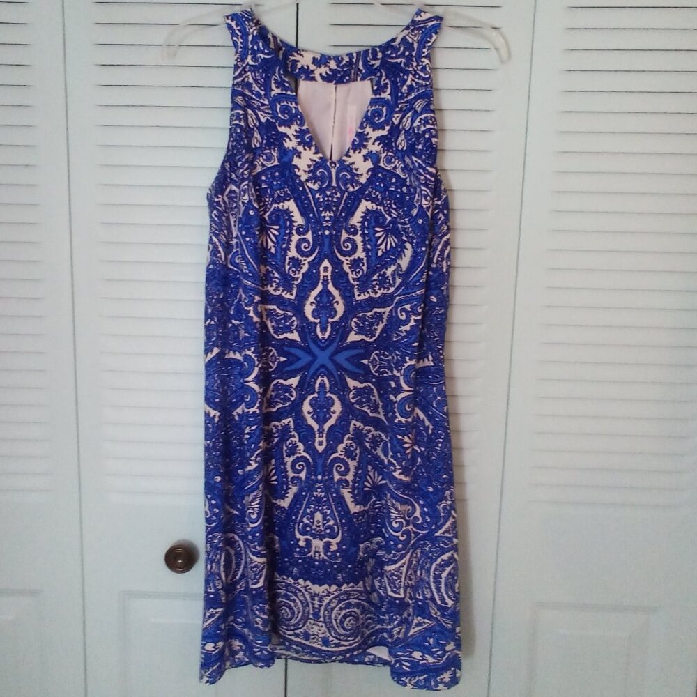 ALEX&TRIXIE XS 100% SILK PAISLEY FLORAL HIGH NECK CUT OUT FULLY LINED RACER BACK